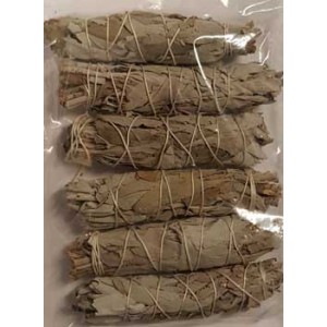 New Age Smudge Stick White Sage Clear Negativity Create Your Sacred Space By Cleansing Purification Consecration Incense Of The Ancients 6 Pack of 3" Sticks   